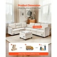 thumbnail image 4 of KFFKFF Modular Sectional Sofa, L-Shaped 6 Seater Modular Sofa with Hidden Storage, Cloud Sectional Couch with Ottoman & High Rebound Sponge, 4 of 9
