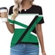 thumbnail image 1 of Fiudx Ofertas Relámpago Jersey Plisado Estampado con Cuello Redondo para Mujer, Top Informal de Moda de Manga Corta para Primavera/Verano, 1 of 3