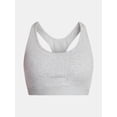 thumbnail image 3 of No Boundaries Cotton Stretch Ribbed Racerback Bralette, Women's XS-3XL, 3 of 3