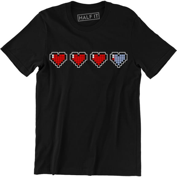 Three Heart And Half Left Valentines Day Geek Nerdy Game Gamer Gift Men T-shir T-Shirt