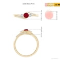 thumbnail image 4 of ANGARA Natural Ruby and Diamond Three Stone Bypass Ring in 14K Yellow Gold for Women (Size-4mm) | July Birthstone, Birthday, Anniversary, Jewelry Gift for Women | Natural Ruby Ring, 4 of 8