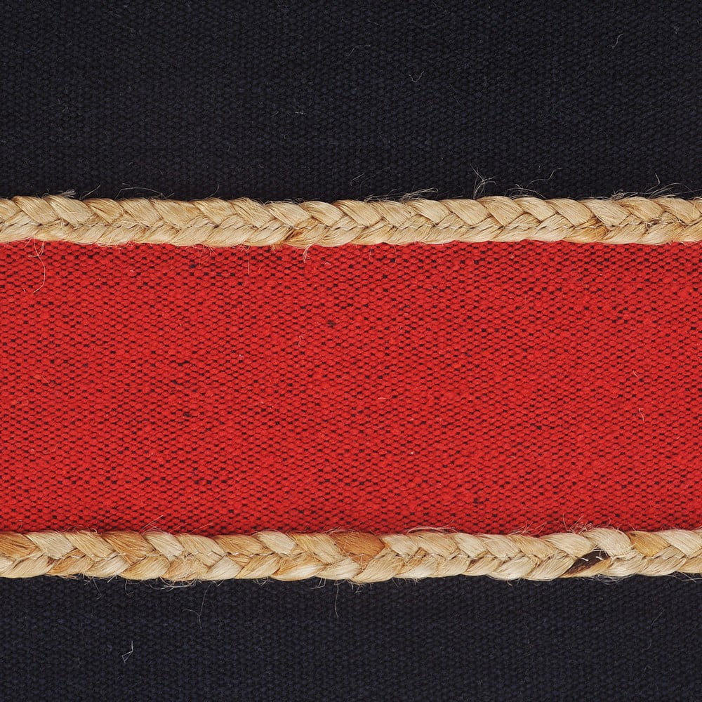 Ox Bay 24" x 24" Red/ Navy Stripe Cotton Blend Pillow Cover