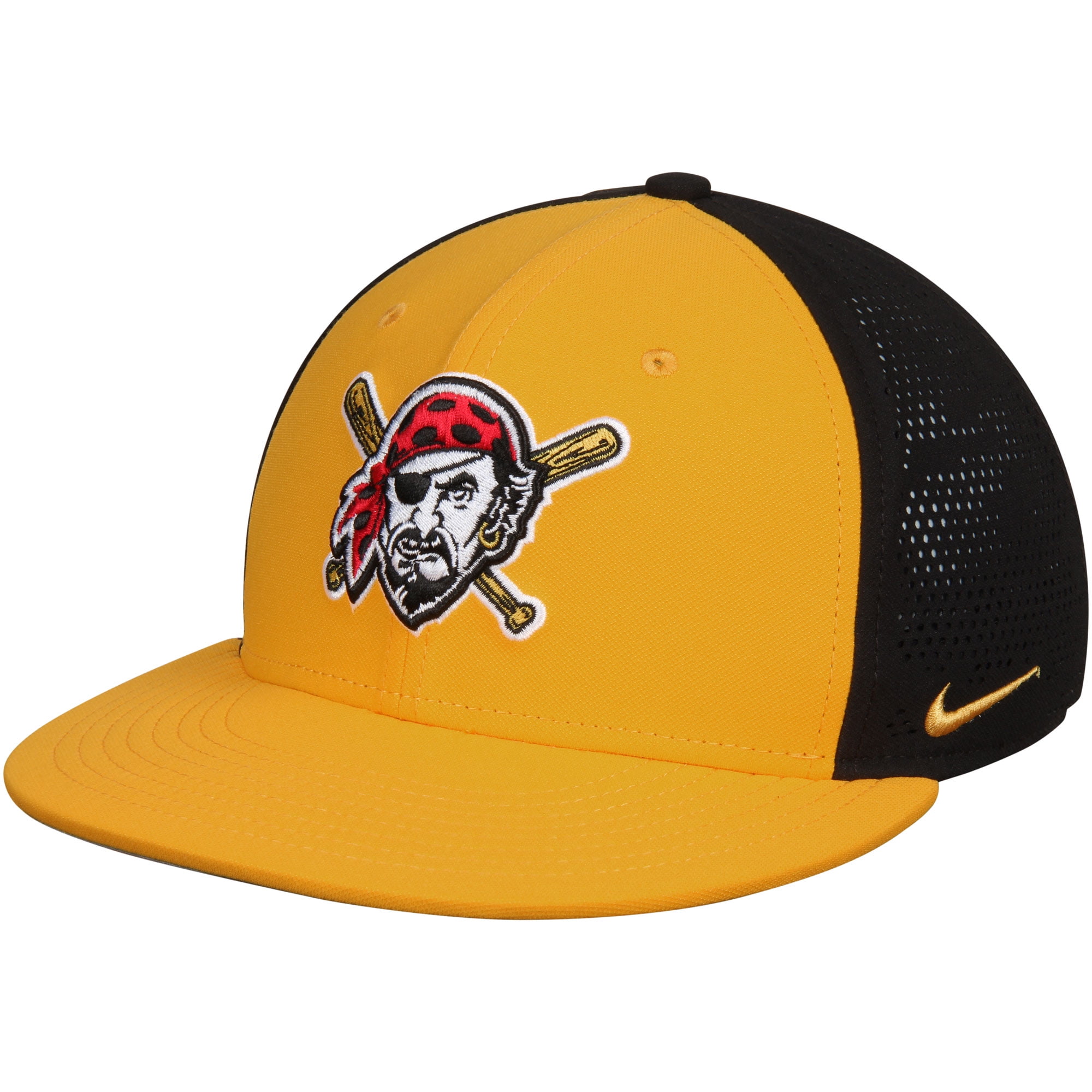 black nike hat with gold swoosh