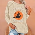 thumbnail image 2 of Rbaofujie Chandail à Capuchon Femme Décontracté Manches Longues Col Rond Hauts Blouse Ample Imprimé Graphique Chandail Kaki Chandails pour Femmes Hauts, 2 of 4