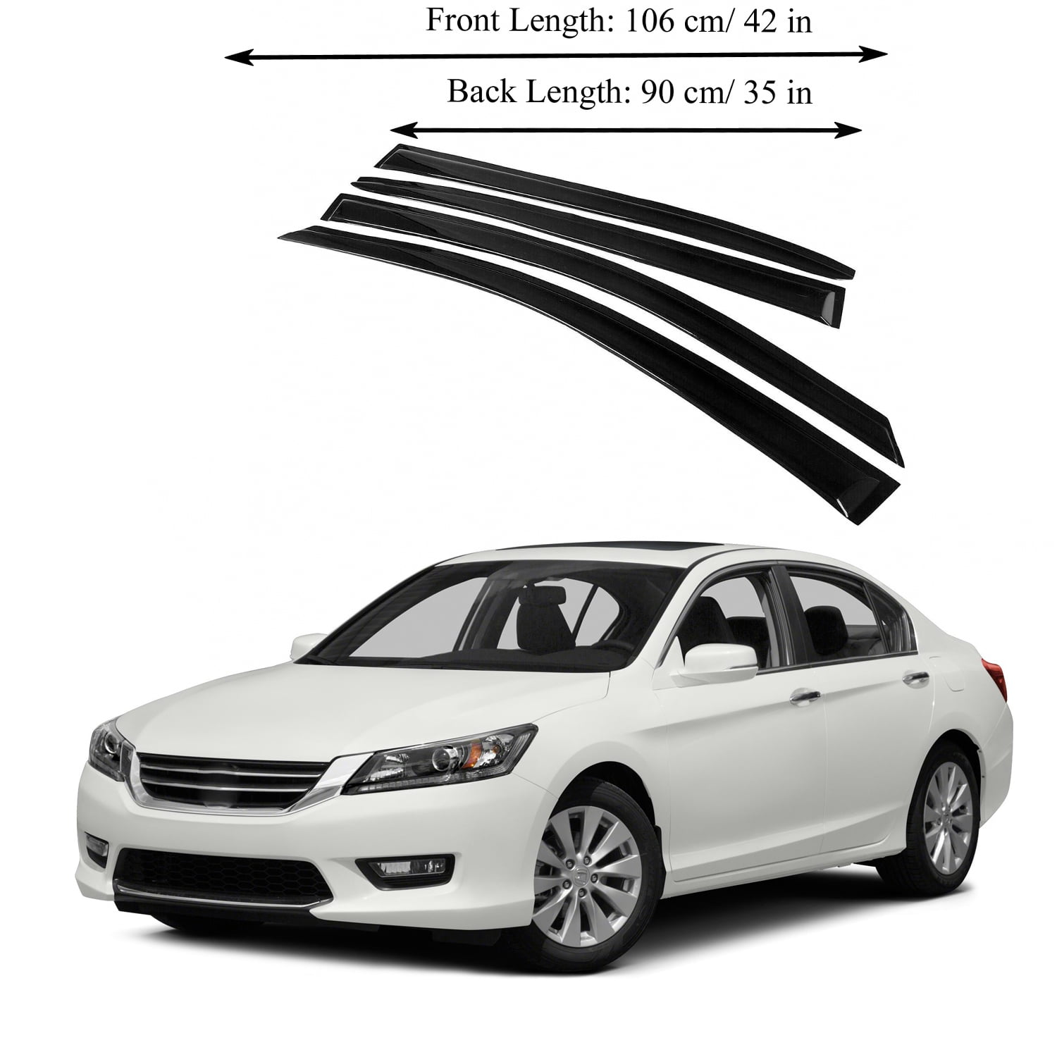 For Honda Civic 16-19 Sedan Logo Window Visor Guard Vent Deflector