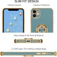 thumbnail image 5 of iPhone 11 Case, iPhone 11 Phone Case Electroplated iPhone 11 Case with 360° Ring Holder Kickstand Soft TPU Car Mount Supported Shockproof Protective Plating iPhone 11 Case Cover, Grey Green, 5 of 16