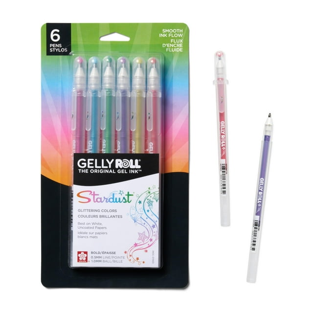 Bolígrafos de gel SAKURA Gelly Roll Stardust Glitter Bold, paquete de 6
