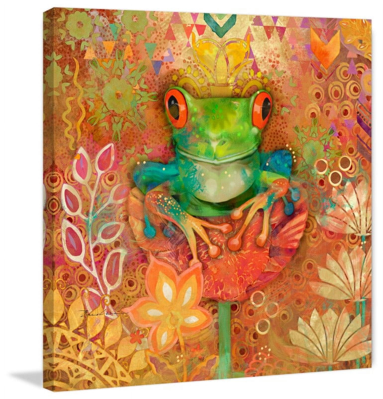 "Red-Eyed Tree Frog" Painting Print on Wrapped Canvas