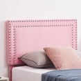 thumbnail image 6 of Taomika, Twin Size Tufted Nailhead Upholstered Platform Bed Frame with Adjustable Headboard-Pink, 6 of 8