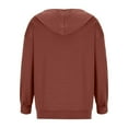 thumbnail image 3 of Inglocry Womens Zip Up Hoodies Oversized Fleece Plain Y2K Hoodie Jackets Athletic Zipper Hooded Sweatshirt with Pockets Brown S, 3 of 5