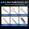 TRAHOOChisel Set with SDS Plus Shanks, 6pc Masonry Concrete Drill Bit
