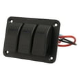 thumbnail image 3 of Panel de interruptor basculante de 3 bandas IP65 impermeable DC12‑24V luz azul universal para barcos marinos camiones Jadeshay A, 3 of 8