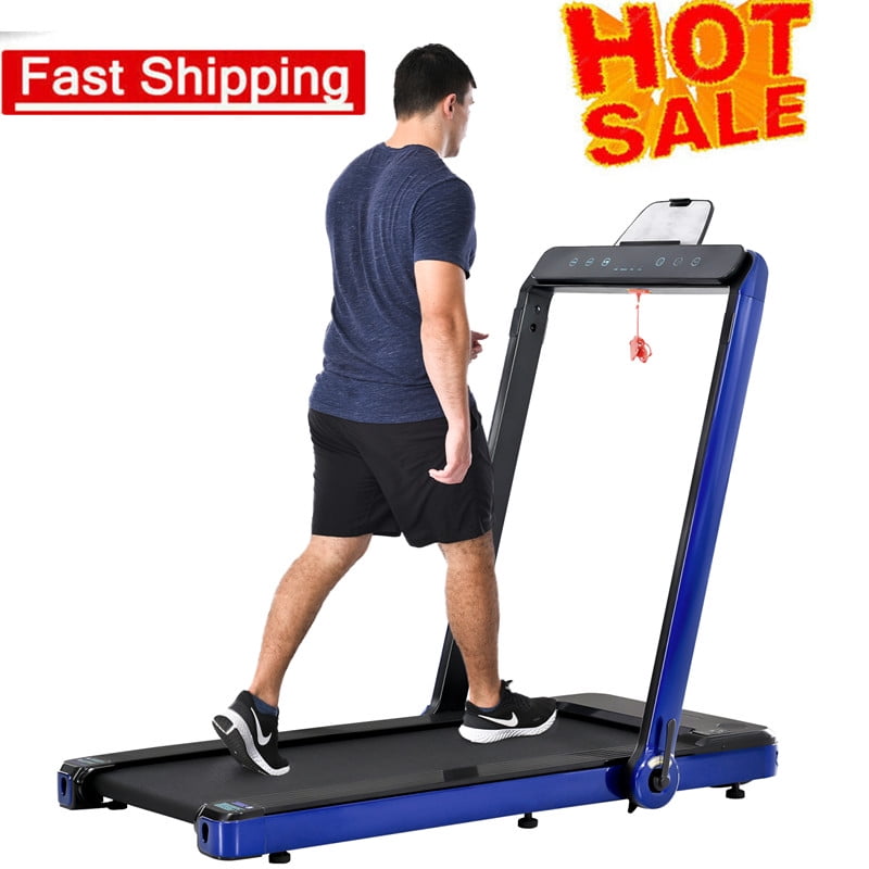 2 in 1 Under Desk Treadmill, HLAiLL Folding Treadmill 2.5HP with Remote Control, 0.58 mph, LED