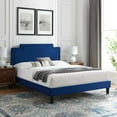 thumbnail image 3 of Modway Liva Performance Velvet Queen Bed in Navy, 3 of 12