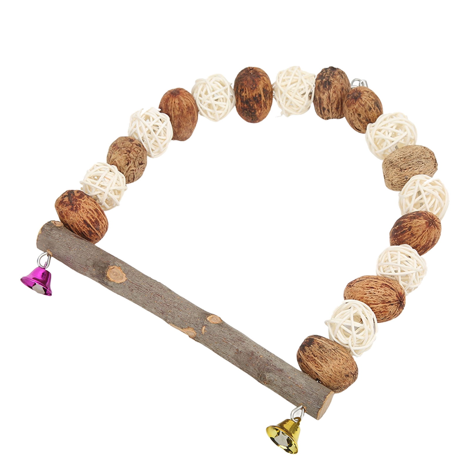 Bird Chewing Swing, Safe Pecans Rattan Hanging Parrots Swing Toy For