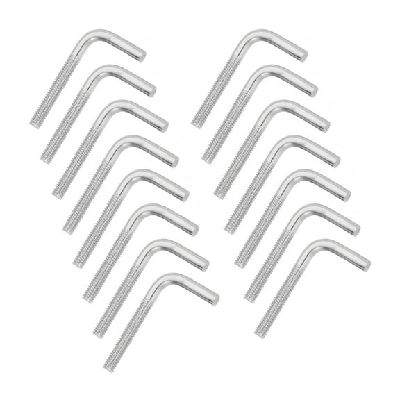 Uxcell M4x33mm 7/L-Shaped Right Angle Bolt Screw, 304 Stainless Steel L Shape Foundation Bolt Long Square Bend Screw, 15 Pcs