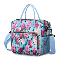 Pioneer Flower Floral Print Pattern Womens Lunch Box for Work,Insulated Large Lunch Bag for Tween and Teen,Loncheras Para Mujer,Leakproof Adult Lunch Bag for Work,Beach,Travel,Picnic,Camping