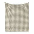 thumbnail image 1 of Earth Tones Soft Flannel Fleece Throw Blanket, Abstract Inner Squares Pattern Geometrical Rhombus Modern Design, Cozy Plush for Indoor and Outdoor Use, 60" x 80", Ivory and Dark Brown, by Ambesonne, 1 of 6