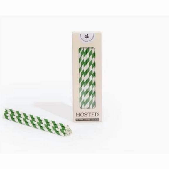 Hosted Compostable Printed Paper Straws - 50ct