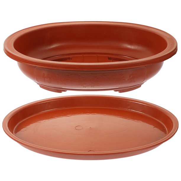 1 Set of Bonsai Training Pot with Tray Garden Bonsai Planter Large