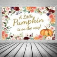 thumbnail image 4 of Little Pumpkin Girl Baby Shower Banner Fall Autumn Red Pink Floral Photography Backdrop Princess Baby Shower Party Decoration Thanksgiving Photo Studio Booth Background Banner 3.6x5.9ft, 4 of 5