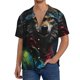 thumbnail image 1 of Balery Vintage Wolf Warrior Camisa Casual de Manga Corta con Botones para Hombre, Texturizada, Estilo Cubano, para Playa, Verano-Medium, 1 of 5