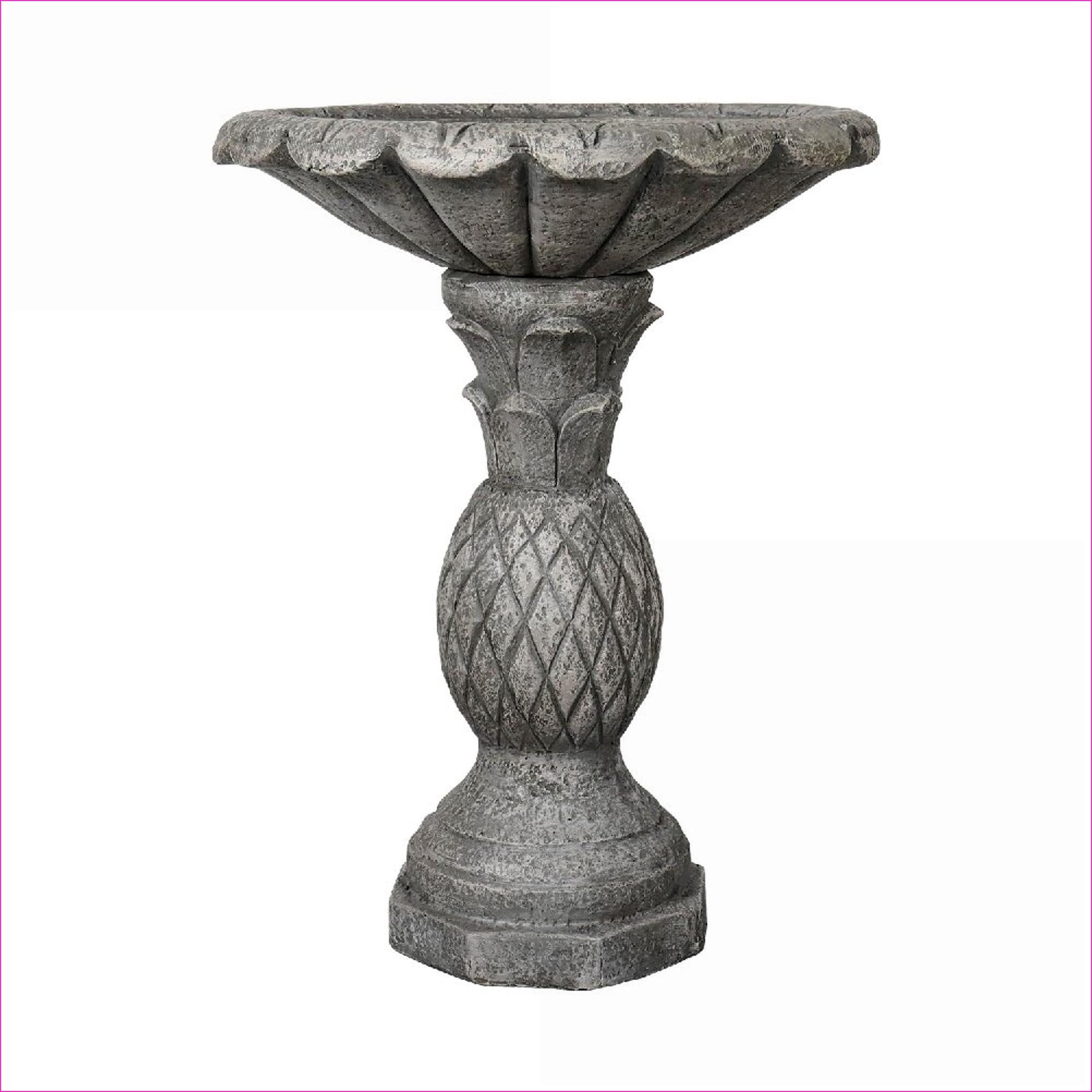 Bird Baths | Modern 24.8" H Outdoor Garden Patio Backyard Bird Bath | Concrete Cement | Pedestal