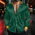 thumbnail image 5 of Betivan Men's Luxury Satin Dress Shirt Shiny Embroidery Silk Long Sleeve Button Up Shirts Prom Wedding Party Dancing Shirt, 5 of 8