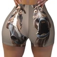 thumbnail image 2 of Uemuo Funny Horse Faces Expressions Pattern Women Workout Impact Shorts Scrunch Butt Lifting Gym Shorts Seamless Booty Biker Shorts-Medium, 2 of 8