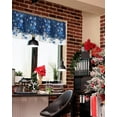 thumbnail image 2 of Christmas Valance for Windows,Winter Snowflakes Merry Christmas Ball Ornaments Xmas Snowflake Sparkle Blue Window Treatments 1 Panel Short Curtains for Kitchen Windows Bathroom Bedroom,54 x 18 Inch, 2 of 6
