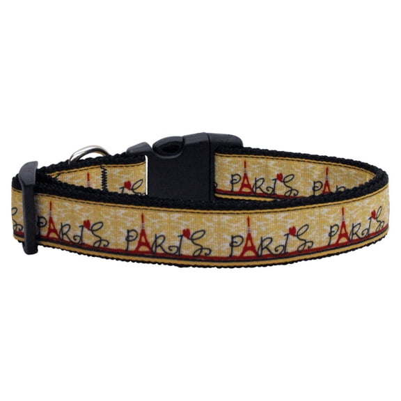 Pet Dog Cat Nylon Collar or Leash, "From Paris With Love"