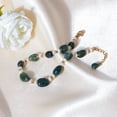 thumbnail image 2 of Lsnesstla Moss Agate Pearl Bracelets for Women 18k Gold-Plated Natural Gemstone Beads Bracelet Freshwater Pearl Jewelry Mother's Day Christmas Gift for Mother Grandma Wife, 2 of 9