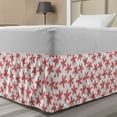 thumbnail image 1 of Floral Bed Skirt, Poinsettias Polka Dots Blossoming Flower Type Spring Mood, Elastic Bedskirt Dust Ruffle Wrap Around for Bedding Decor, 4 Sizes, Vermilion Warm Taupe, by Ambesonne, 1 of 2