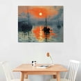 thumbnail image 2 of JEUXUS Giclee Canvas Prints Wall Art of Claude Monet Classic Oil Paintings Reproduction for Home Decor Impression Sunrise Extra Large Modern Gallery Wrapped Seascape Sea Picture Artwork, 2 of 4