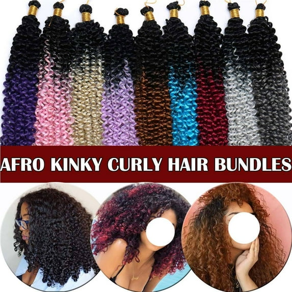 SEGO Ombre Curly Crochet Hair Bundle Marlybob Crochet Hair Jamaican Bounce Crochet Hair for Women Afro Water Wave Kinky Curly Twist Braiding Hair Weave