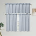 thumbnail image 2 of Haperlare Farmhouse Kitchen Curtains Blackout Short Cafe Curtains for Bathroom Living Room, Blue, 26"W x 24"L 2 Panels, 2 of 8
