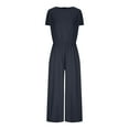 thumbnail image 5 of Utoimkio Women's Short Sleeve Loose Jumpsuits Overalls Solid Color Square Collar Rompers for Women, 5 of 9