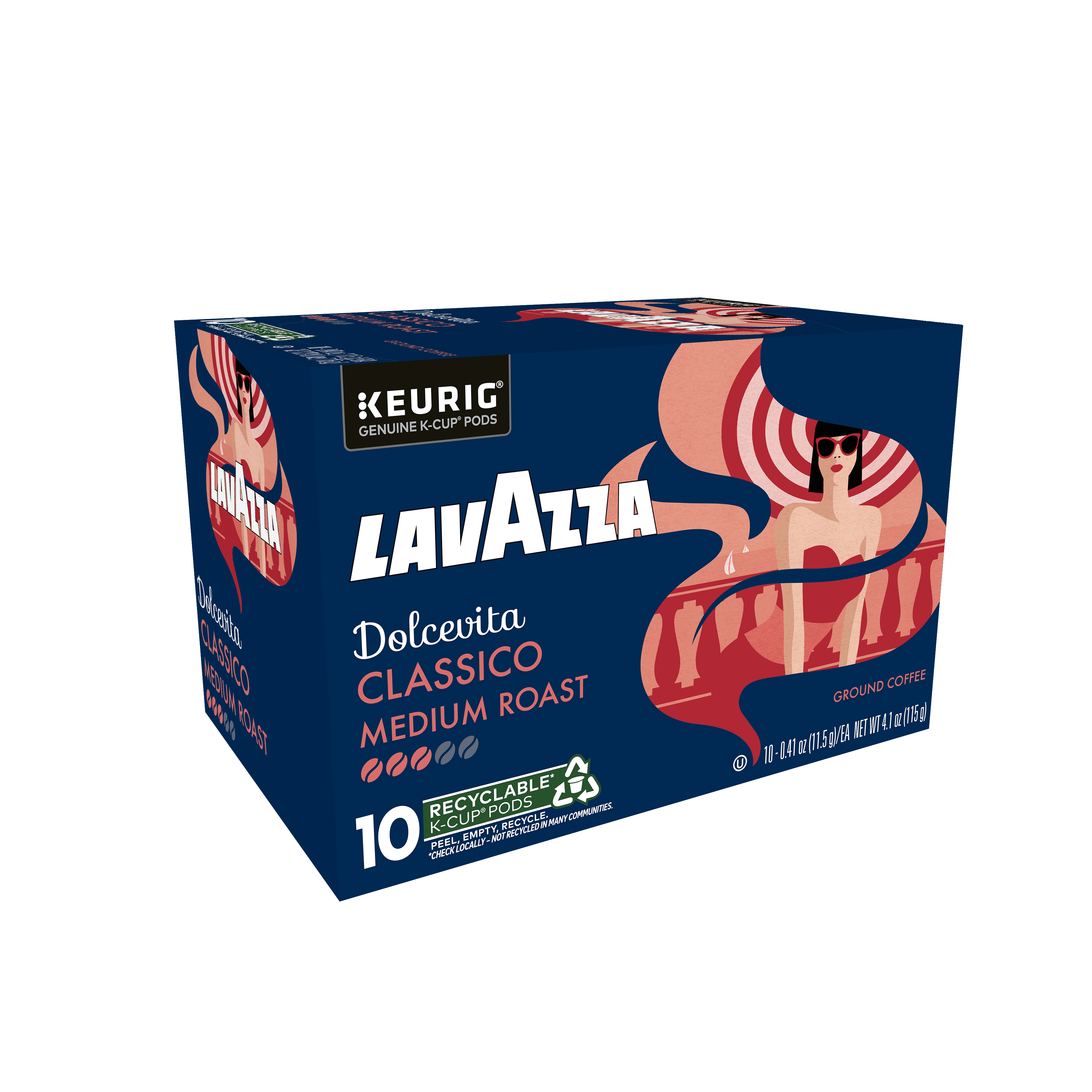 Lavazza Dolcevita Classico Keurig K-Cup® Pods, Medium Roast, Arabica and Robusta Blend (60 Pods)