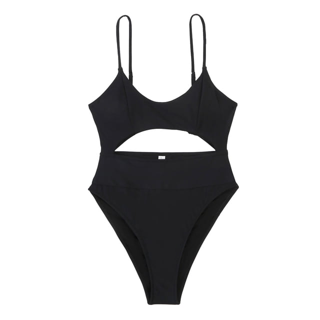 Conjunto de ropa de playa con estampado de Bikini, traje de baño siamés calado de Color sólido Sexy para mujer Fridja nalpqowj53427