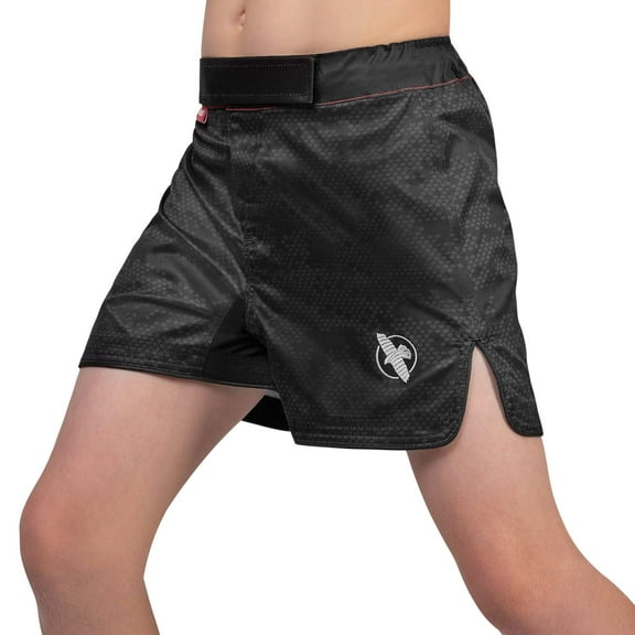 Hayabusa Hexagon Kids MMA Shorts - Black, Large