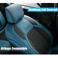 thumbnail image 6 of Coverado Full Set Car Seat Covers, Leather Auto Seat Covers With Concave Front Seat/Split Curved Rear, Custom Fit 2009-2018 Ram 1500, 2010-2024 Ram 2500 3500 (Blue), 6 of 6