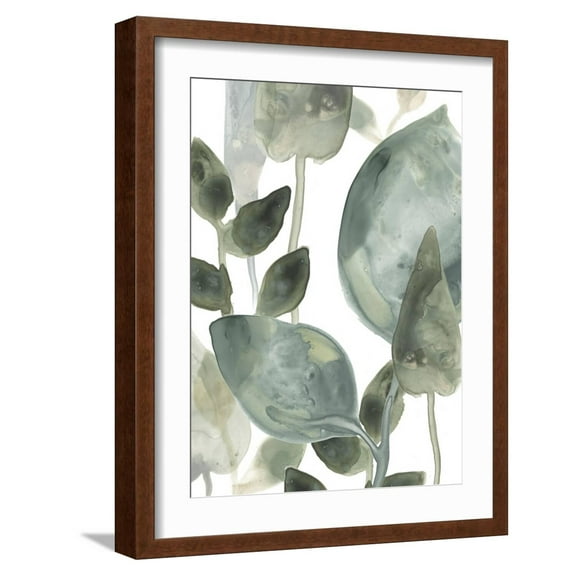 Art.com Water Leaves II Art Print by June Erica Vess, Brown Frame Wall Art, 17" x 21"