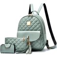 thumbnail image 1 of SNNROO Sac à Dos Mini Matelassé Design Simple pour Femmes 3 Pcs Sac à Dos en Cuir pour Femmes Petit Sac à Dos, 1 of 7