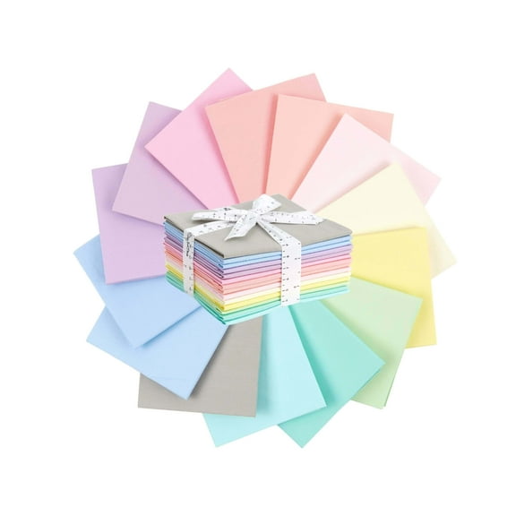 Fat Quarter Bundle -100% Cotton | Pastel Mix l Mix - 14 Colors | Quilting  Crafting Fabric |Special Gift