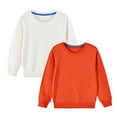 thumbnail image 1 of vdgthytj 2 Pack Chandail en Molleton Garçon Fille Enfant Automne Décontracté Ample Col Rond Manches Longues Pull Blouse, 1 of 8