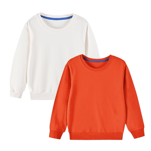 MeetoTime 2PC Toddler Kids Long Sleeved Sweatshirt Casual Solid Color Pullover Tops for Boys Girls Children's Clothes