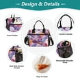 thumbnail image 3 of Small Cooler Bag Lunch Bag Portable Meal Bag Work Meal Bag Outdoor Meal Bag Travel Meal Bag Picnic Meal Bag Going Out Meal Bag Beautiful Purple Pattern, 3 of 6