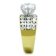 thumbnail image 4 of Womens Gold Rings Two-Tone IP Gold (Ion Plating) 316L Stainless Steel Ring with AAA Grade CZ in Clear TK1553, 4 of 4