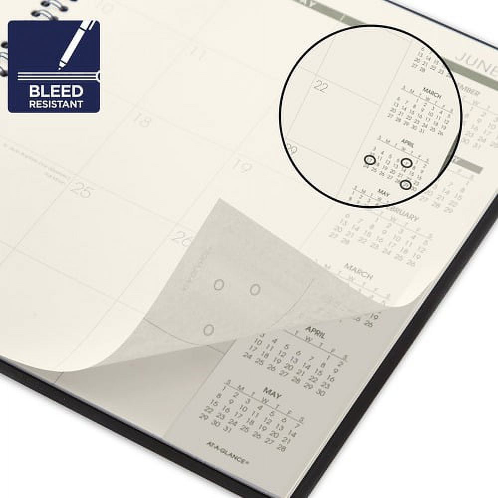 At-A-Glance 100% PCW Monthly Planner Julian Dates - Monthly - 1.1 Year - January 2022 till January 2023 - 1 Month Double Page Layout - 9" x 11" Sheet Size - Wire Bound - Desktop - Green - Paper, Simul