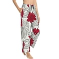 thumbnail image 2 of Sigee Leaves And Anemone Print Women's Soft Pajama Pants - Breathable and Comfortable Lounge Sleep Bottoms with Elastic Waistband and Pockets-Small, 2 of 9